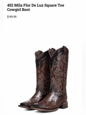 Rockem Floral Leather Cowboy Boots - Brown